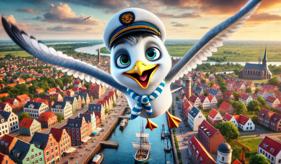 Die Abenteuer der Möwe Erwin in Emden Möwe Erwin entdeckt Emden in Ostfriesland